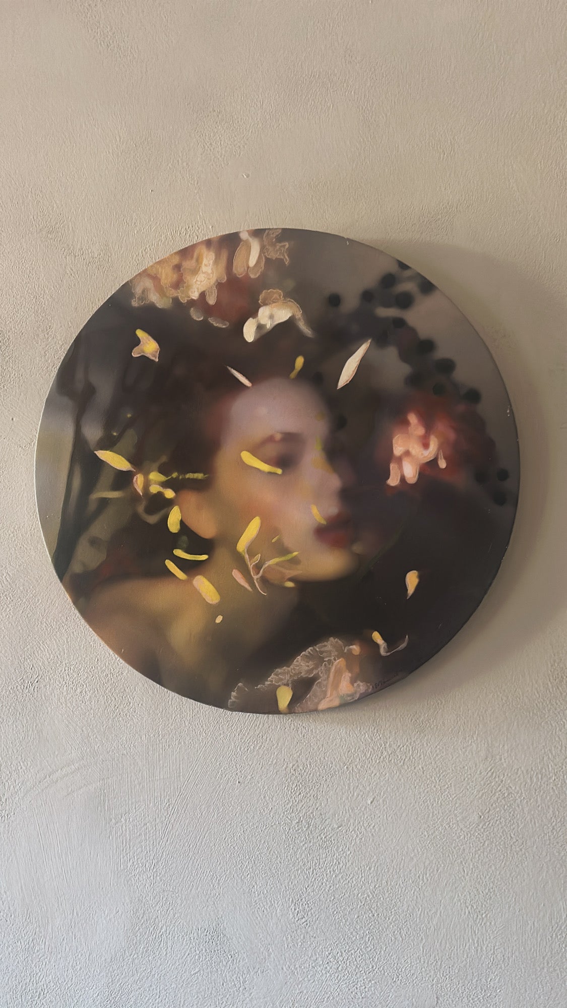 Botanical 1, 50 i dia, Finnes i kun et eksemlar, håndkolorert med olje på lerret