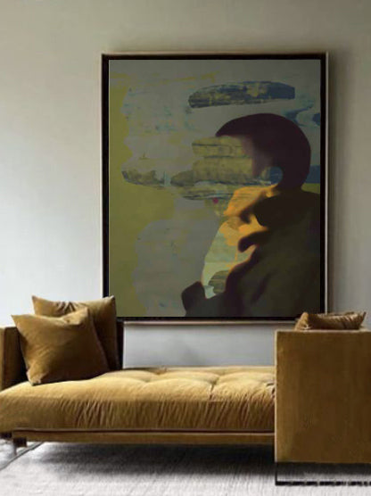 "The unknown", Håndkororert, nummerert og signert, i eikeramme med Ar glass