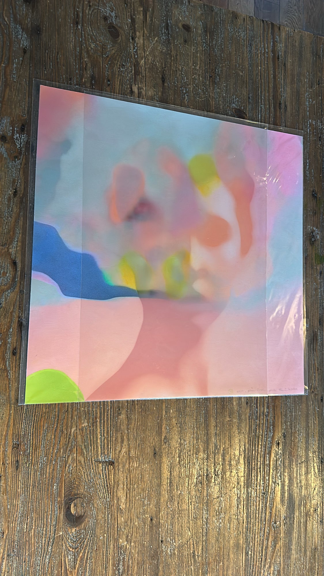 "Blue smoke_Pink", Håndkolorert, nummerert og signert, Str 50 x 50 cm