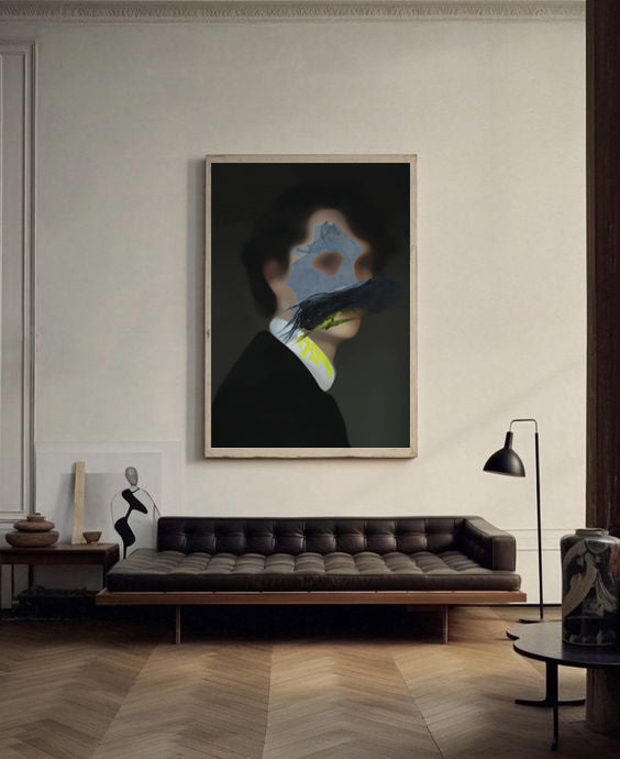 EDVARD, Håndkolorert DGA, Kull/Tørrpastell/Blekk