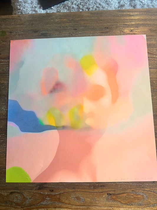 "Blue smoke_Pink", Håndkolorert, nummerert og signert, Str 50 x 50 cm