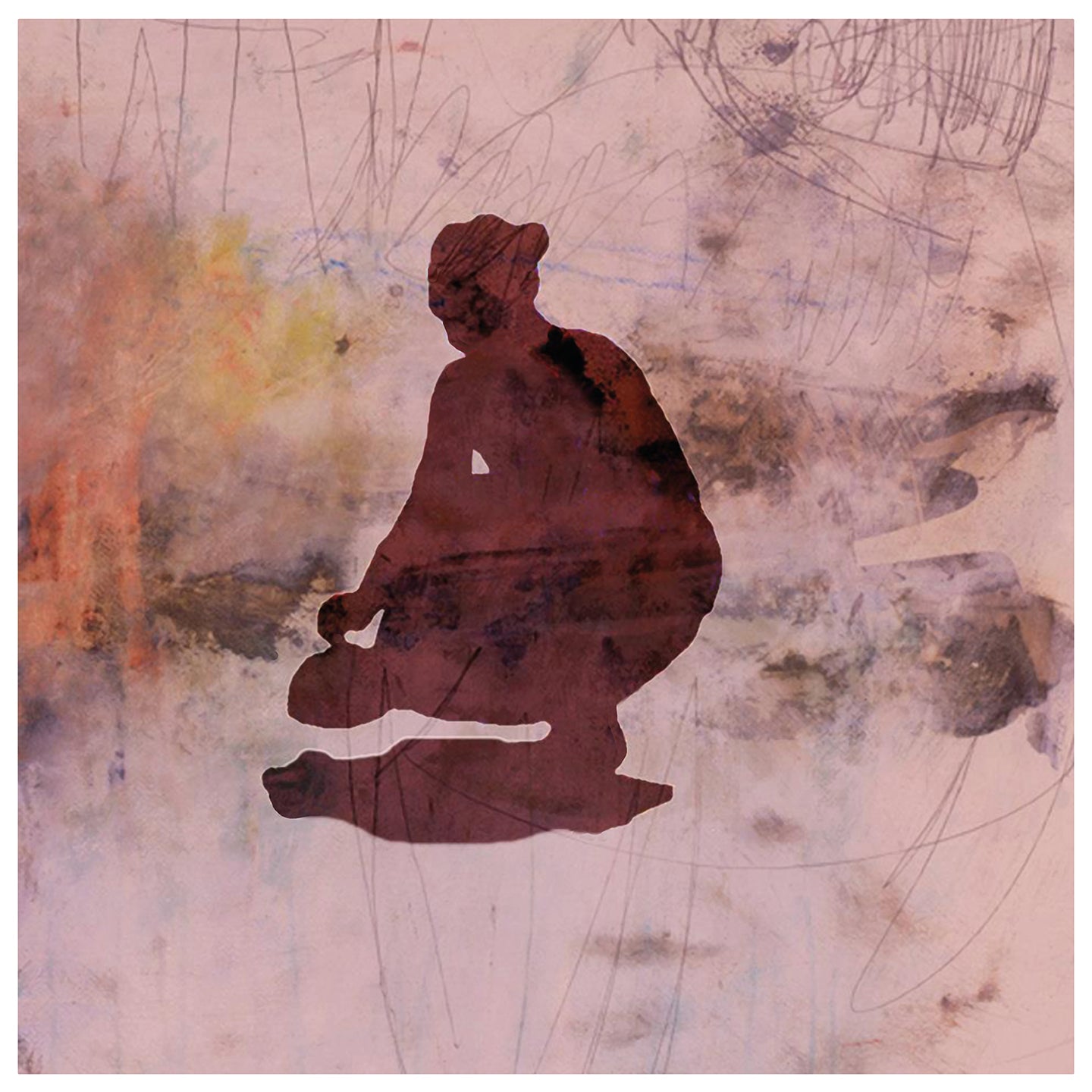 "Lid on the mood" (Aubergine), 40 x 40 cm